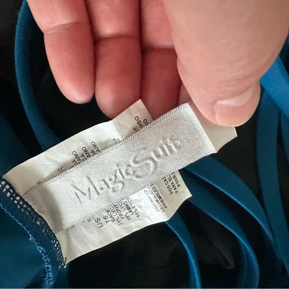 Magicsuit One Piece Swim Blue Size 16 Tummy Control‎ Strappy Back Ruched Front